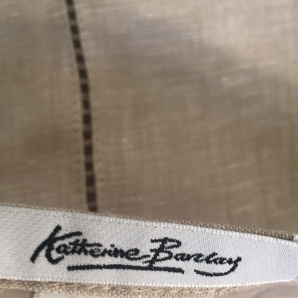 KATHRINE BARCLAY 100% Natural Linen Fully Lined 10 Gore Skater Skirt Side Zipper - Picture 13 of 15